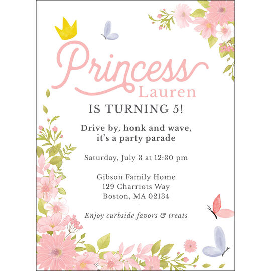 Princess Butterfly Invitations
